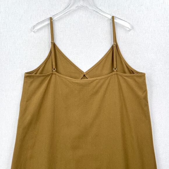 JENNI KAYNE Riviera Slip Dress Womens XXL Safari Green Raw Silk V-neck Maxi NEW - Picture 5 of 16